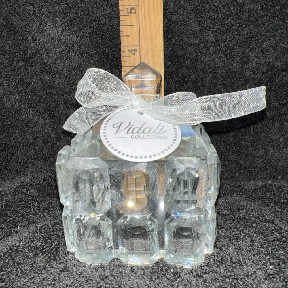 Crystal Square Lidded Trinket Jewelry Box NEW‎ Vidali Collection Decorative